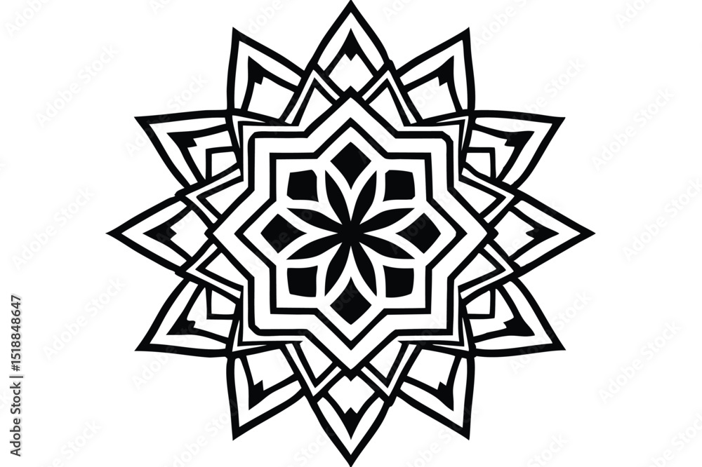 Abstract geometric mandala icon with colorful patterns Abstract geometric mandala icon with colorful patterns