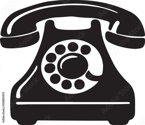 retro phone on a white background