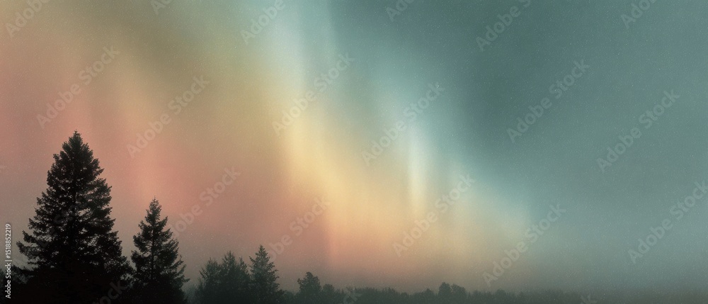 Vibrant Aurora Borealis over Comox Valley with Evergreen Silhouettes - Nature Tourism and Wilderness Experience for Eco and Wellness Marketing Vibrant Aurora Borealis over Comox Valley with Evergreen Silhouettes - Nature Tourism and Wilderness Experience for Eco and Wellness Marketing