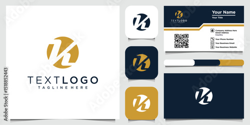 Elegant Logo Design with Letter K, Business Card Template and Modern Iconography