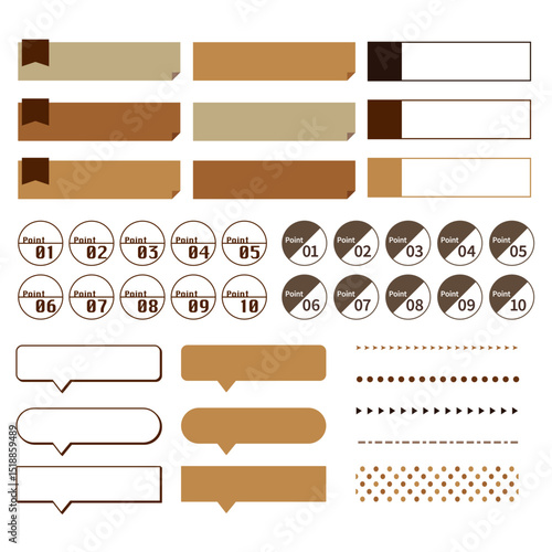 クラフト見出し・フレーム・ポイントアイコン素材セット