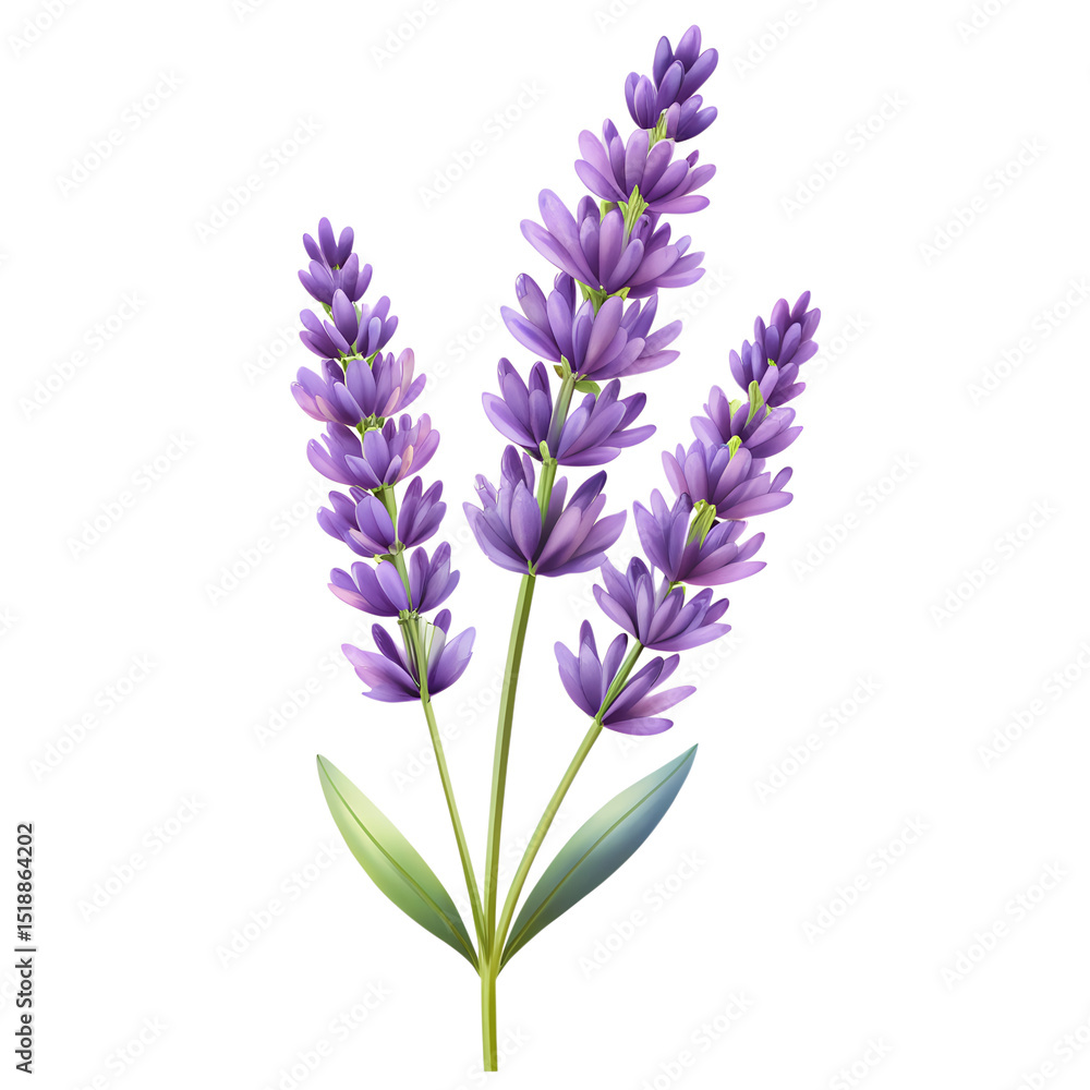 Naklejka premium Lavender flower icon clipart on white background