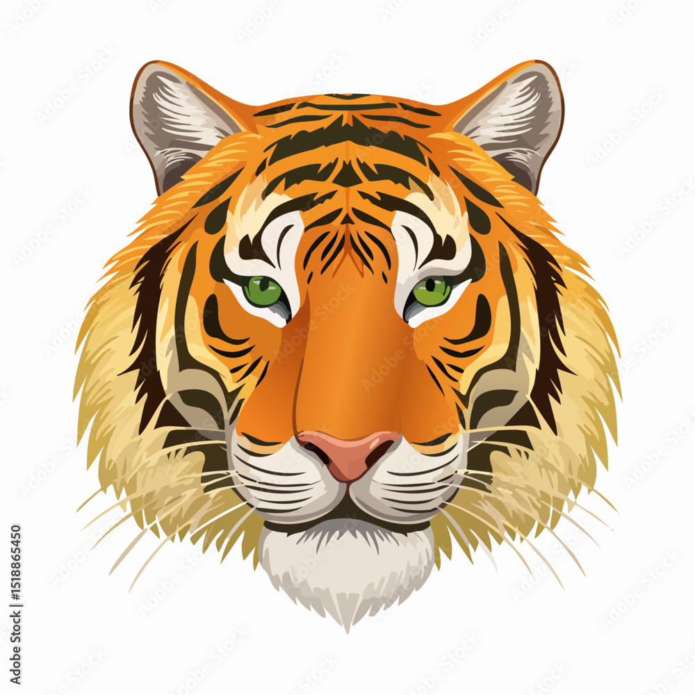 Majestic Tiger Head Close-up Illustration of a Powerful and Beautiful Tiger Majestic Tiger Head Close-up Illustration of a Powerful and Beautiful Tiger