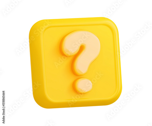 3D yellow question mark