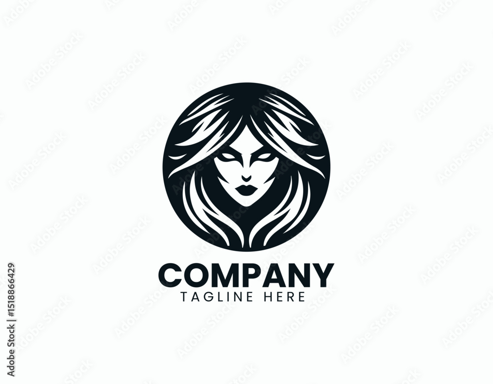 Mysterious Vampire Girl Gothic Fantasy Character Illustration Vector Logo Design Mysterious Vampire Girl Gothic Fantasy Character Illustration Vector Logo Design