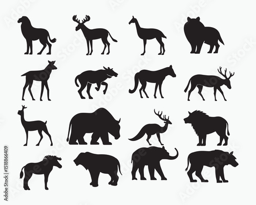 set of animals silhouettes
