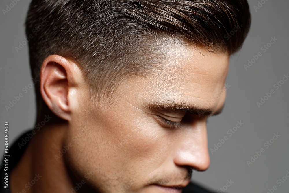 Fototapeta premium Close-up portrait of a man's face and head.