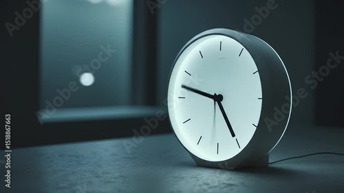 Wallpaper Mural Glowing Clock on Table in Dark Room - Time Passing Torontodigital.ca