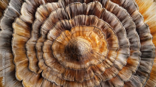 Intricate Layers of a Wooden Mushroom