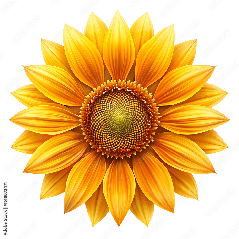 Fototapeta premium Sunflower flower icon clipart on white background