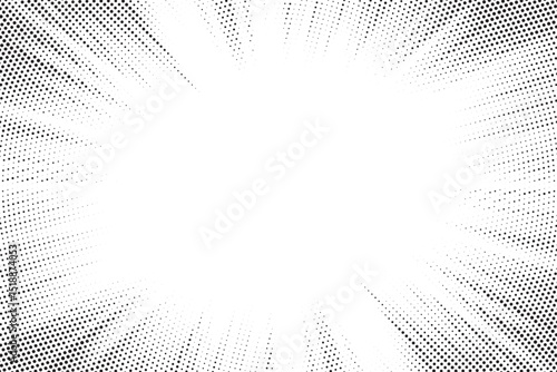 Transparent PNG available Halftone gradient sun rays pattern. Abstract halftone vector dots background. monochrome dots pattern. Vector background in comic book style with sunburst rays and halftone. 