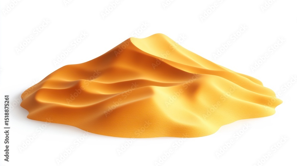 Fototapeta premium Abstract Sand Dune 3D Render: Golden Hues and Textured Surface
