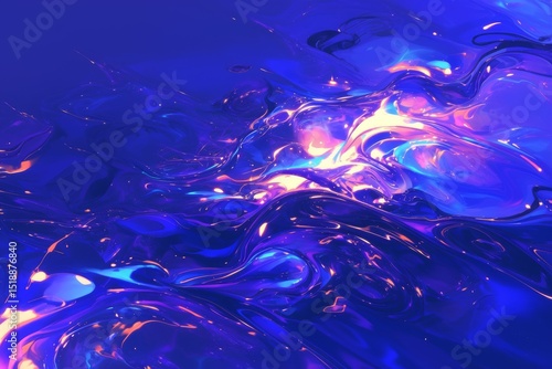 Abstract fluid composition with vibrant colors