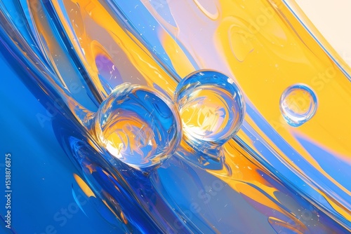 Dynamic abstract fluid design with bold shapes
