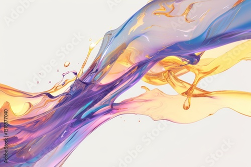 Abstract fluid composition with vibrant motion