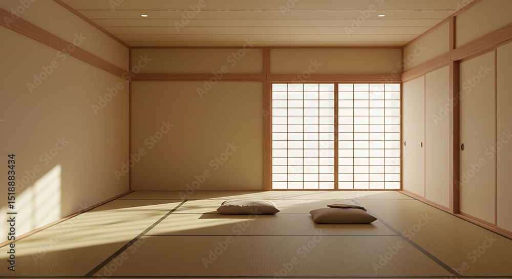 Fototapeta premium Minimal room japanese style design