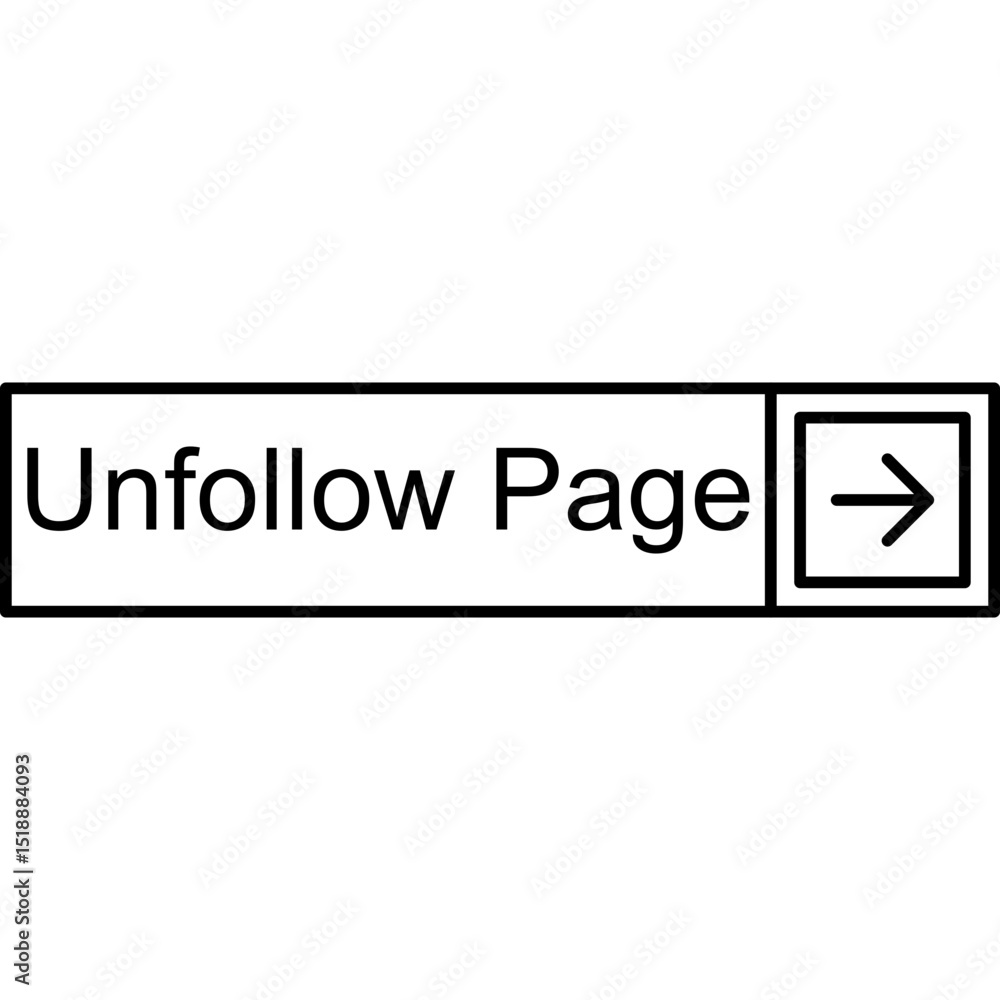 Fototapeta premium Unfollow Page Vector Icon