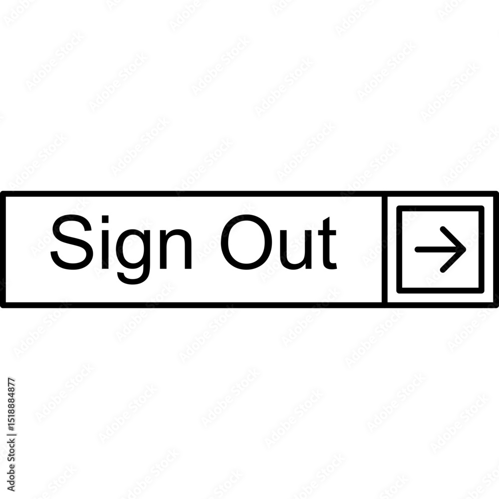 Obraz premium Sign Out Vector Icon