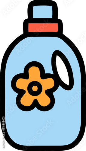 Softener icon suitable for household tasks, chores, laundry, fabric care, wrinkle removal, professional cleaning services.