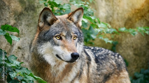 Naklejka gray wolf canis lupus