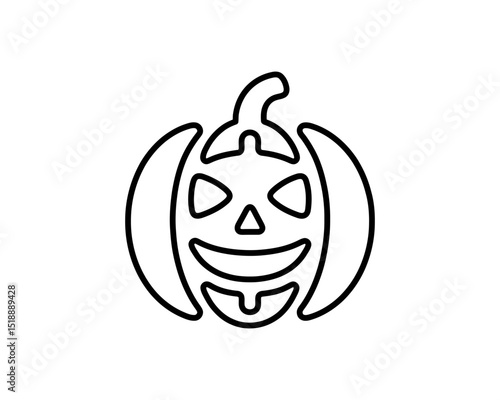 Jack o' Lantern Pumpkin Face Outline Vector for Halloween
