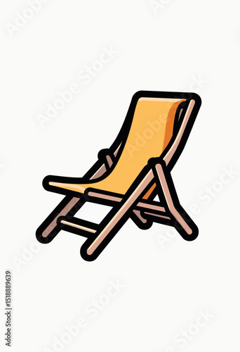 Vector Deckchair Icon: A Bold and Modern Graphic Element for Travel, Leisure, and Summer Themes – Ideal for Web Design, App Icons & Printable Materials.
