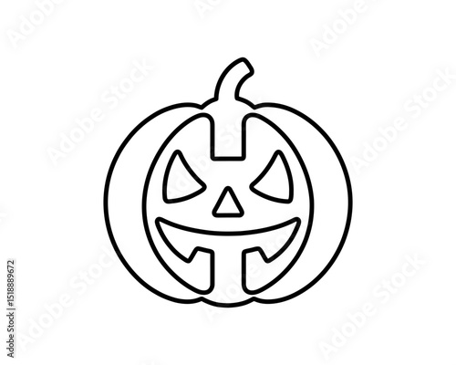 Jack o' Lantern Pumpkin Face Outline Vector for Halloween