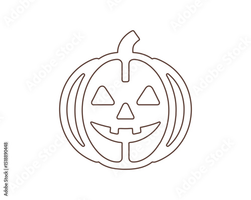 Jack o' Lantern Pumpkin Face Outline Vector for Halloween