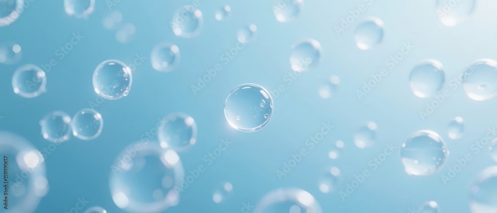 Bubbles Floating Against a Gradient Blue Background Bubbles Floating Against a Gradient Blue Background