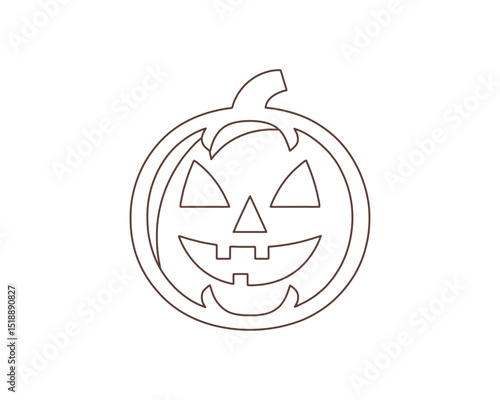 Jack o' Lantern Pumpkin Face Outline Vector for Halloween