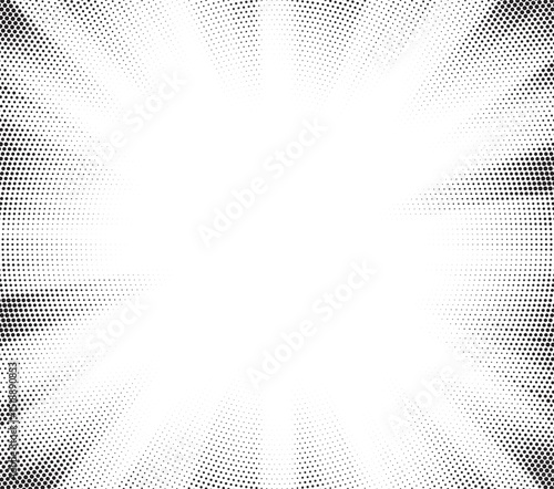 Transparent PNG available Halftone gradient sun rays pattern. Abstract halftone vector dots background. monochrome dots pattern. Vector background in comic book style with sunburst rays and halftone. 