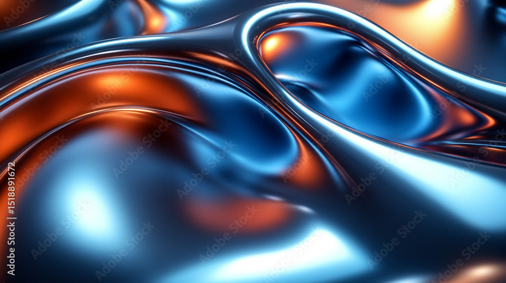 Fototapeta premium Glossy twisted metal tubes in silver and black tones create a futuristic, chrome industrial design. A sleek background ideal for tech, sci-fi, or modern design themes with a high-tech visual feel.