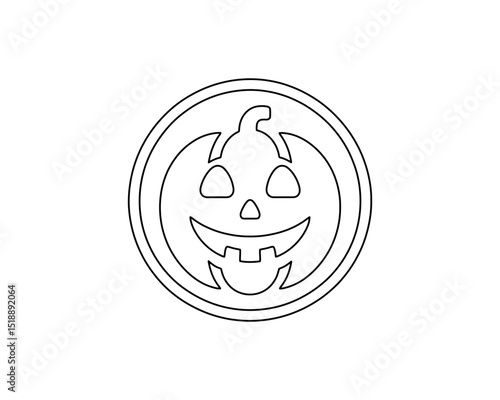 Jack o' Lantern Pumpkin Face Outline Vector for Halloween