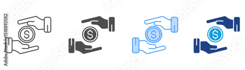 Receivable Icon Set Multiple Style Collection