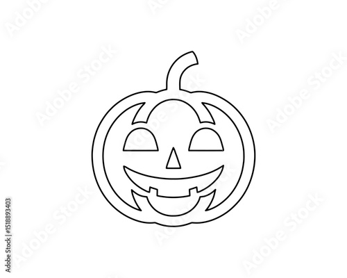 Jack o' Lantern Pumpkin Face Outline Vector for Halloween