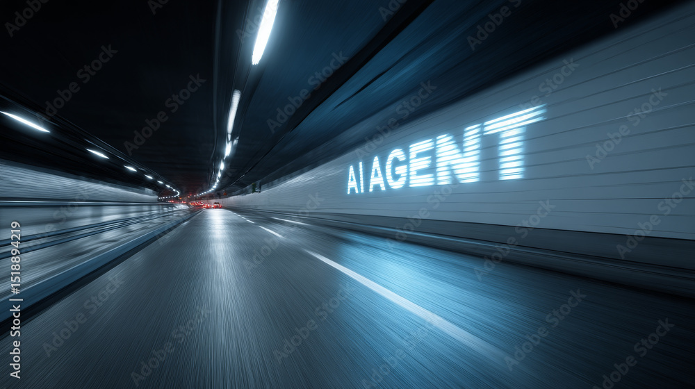 High speed motion blur of road in tunnel, showcasing dynamic movement and modern technology. illuminated text adds futuristic touch High speed motion blur of road in tunnel, showcasing dynamic movement and modern technology. illuminated text adds futuristic touch