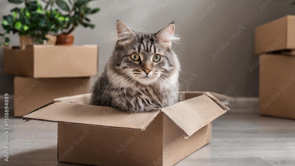 Fototapeta premium cat in box 