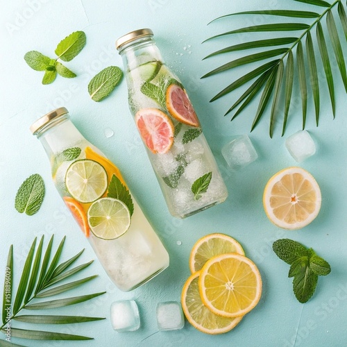 Refreshing summer citrus infused water bottles