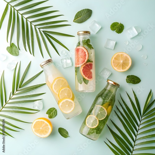 Refreshing summer citrus infused water bottles