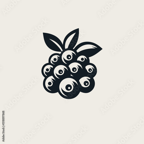 raspberry fruit vector logo illustration showcasing sweet, juicy produce with a modern design