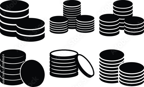 Stacks of Coins Representing Money, Investment, and Economic Growth Potential
