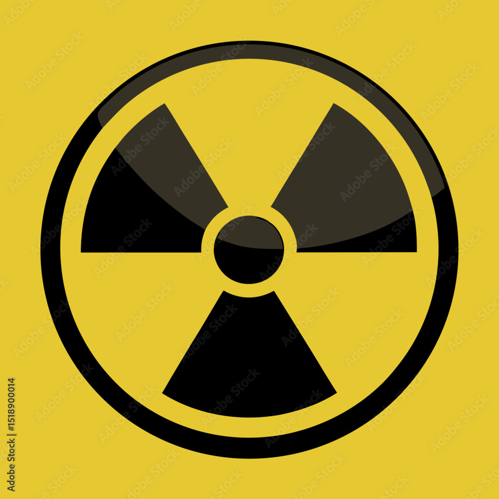 radiation sign on a white background radiation sign on a white background
