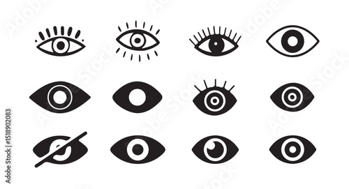 Simple eye icon. eyesight symbol.. Human eyes on white background. Sight symbol. Eyes related line icons. View and eye vector linear icon set.