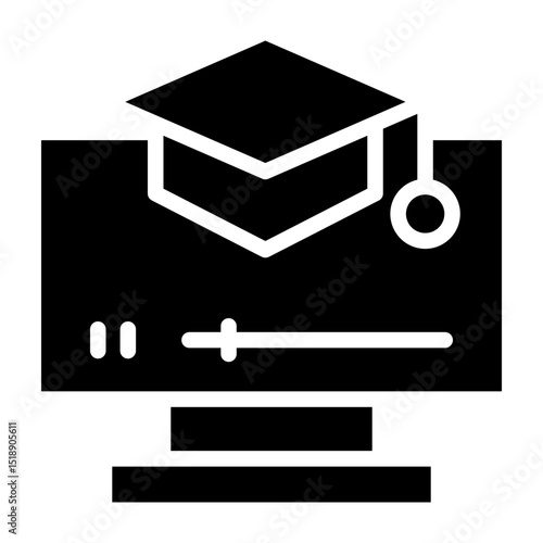 E learning Platform Vector Glyph Icon Design