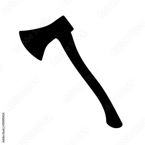 Silhouette of an axe on a transparent background