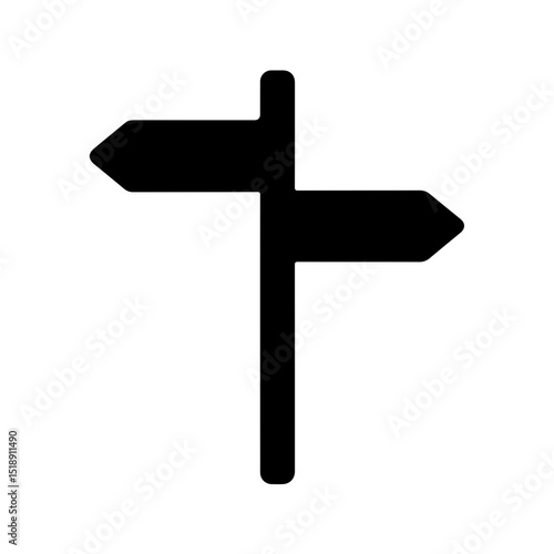 Wallpaper Mural Black silhouette of a directional signpost with two arrows on a transparent background Torontodigital.ca