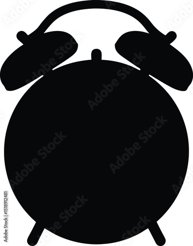 alarm clock silhouette vector illustration, alarm clock icon, timer alarm clock silhouette
