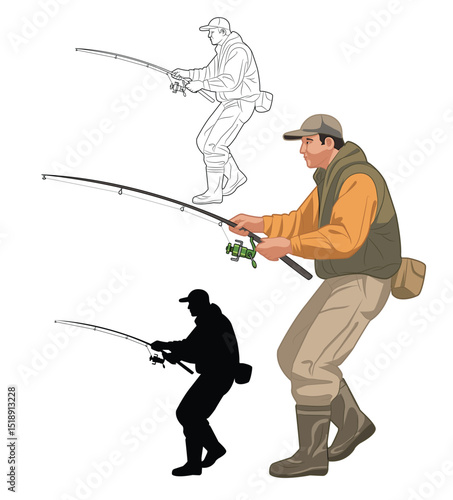 man fishing with a fishing rod