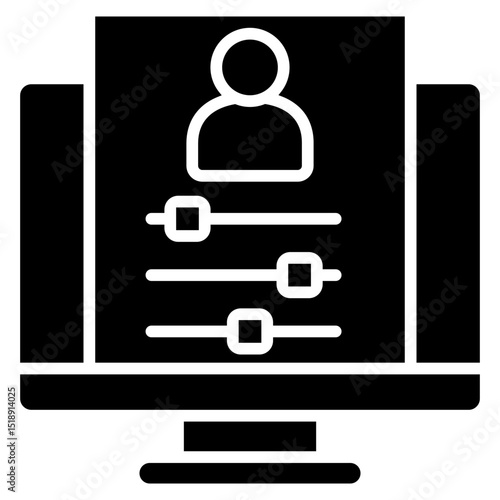 Admin Panel glyph, mini illustration icon. use for modern concept, print, UI, UX kit, web and app development. Vector related to account management, ecommerce, banking and finance.