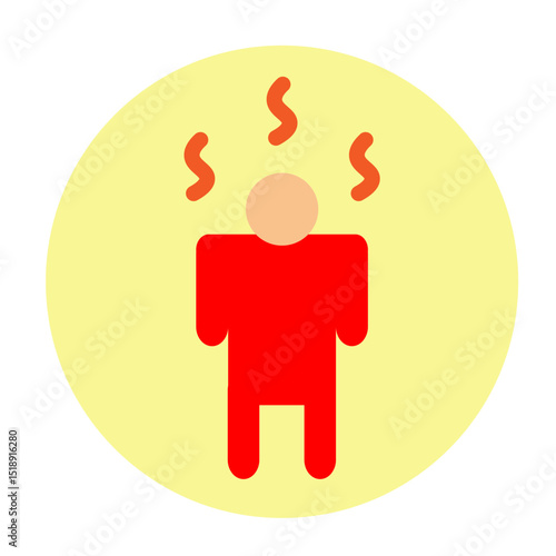 Sunburned Castaway Vector Flat Icon Design